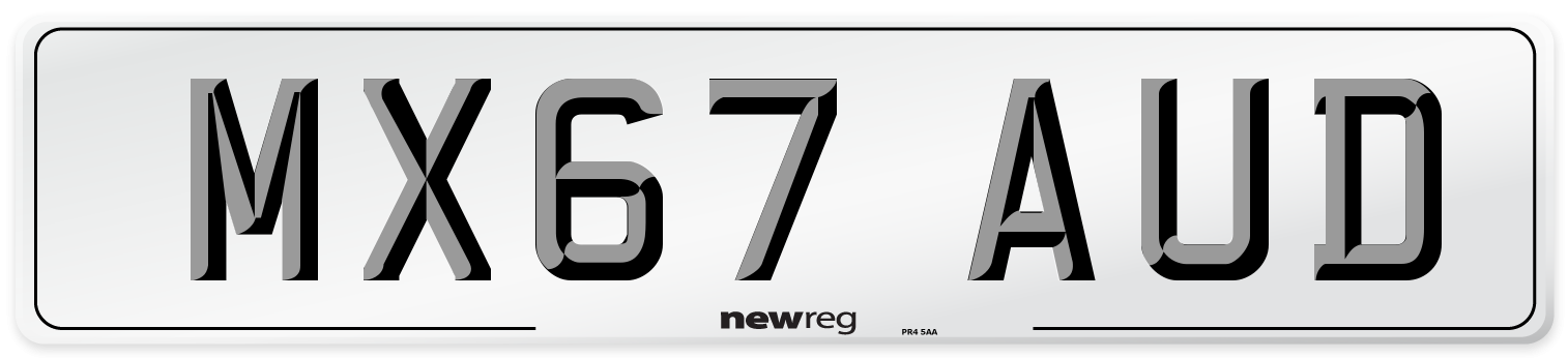 MX67 AUD Number Plate from New Reg